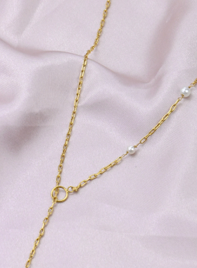 小众简约百搭插口珍珠项链