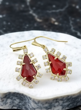 小众轻奢ks特价清仓时尚气质优雅高级感几何菱形镶钻浅金项链颈链