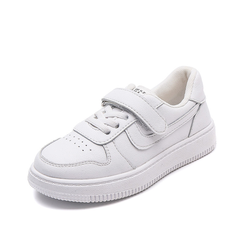 女童小白鞋真皮2025春秋款男童儿童运动鞋学生白色板鞋魔术贴童鞋,淘宝优惠券,粉丝福利购,淘宝优惠卷
