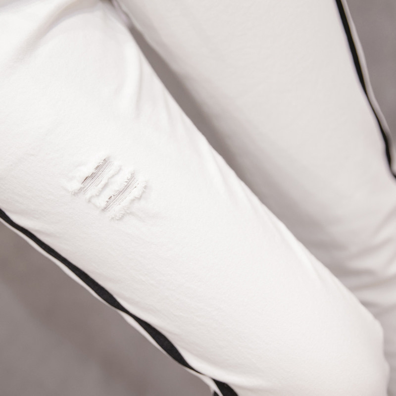 2020新款夏季宽松运动白色休闲裤 玛依恋牛仔裤