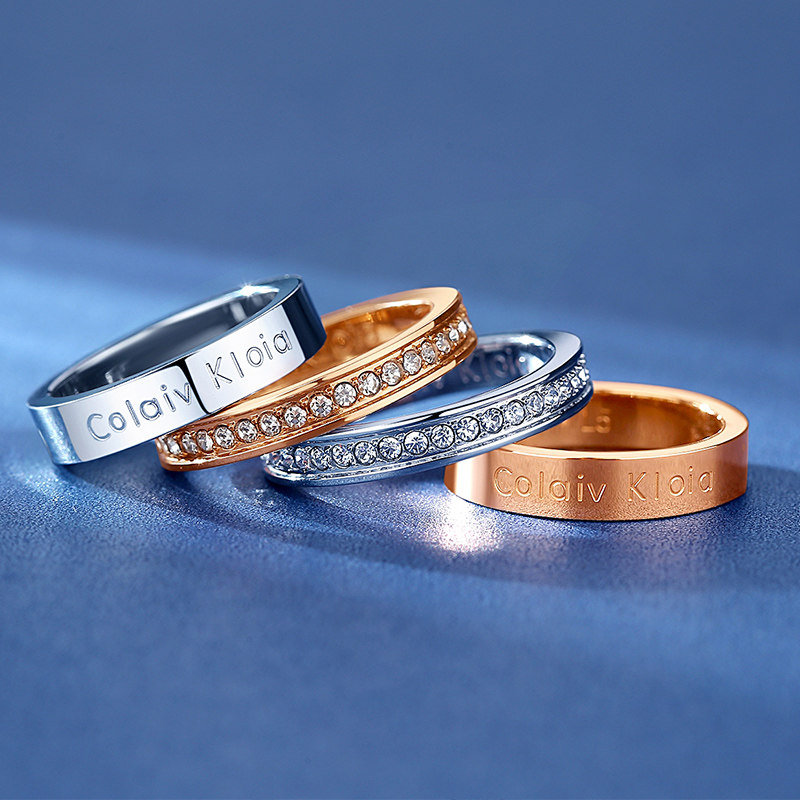 colaivkloia小ck情侣纯银一对对戒 珂爵戒指/指环