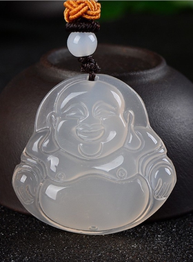 冰种玛瑙挂件玉佛男女款吊坠
