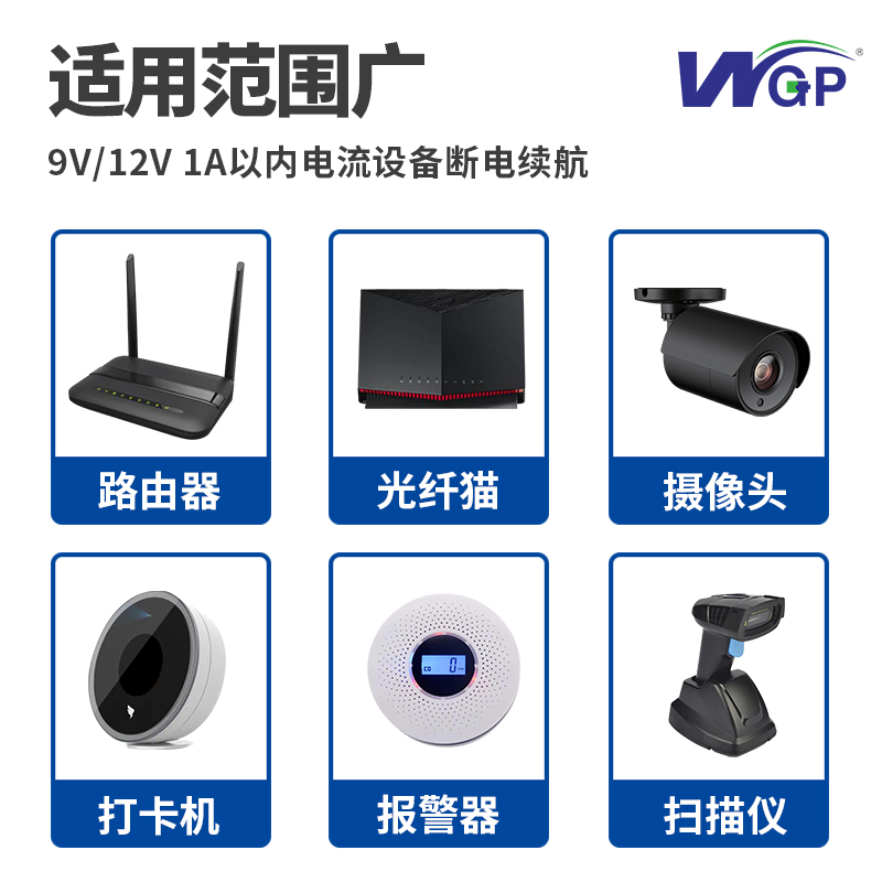 WGP迷你智能直流UPS自带输出线智能续航路由器打卡机智能匹配设备电流