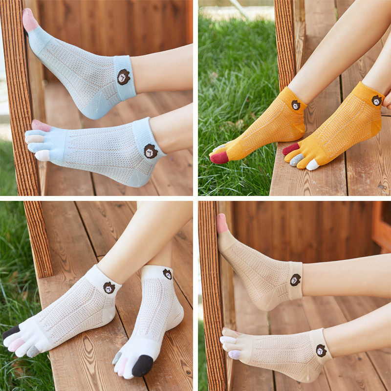 播扣组合纯棉短筒夏季网眼五指袜 播扣内衣短袜/打底袜/丝袜/美腿袜