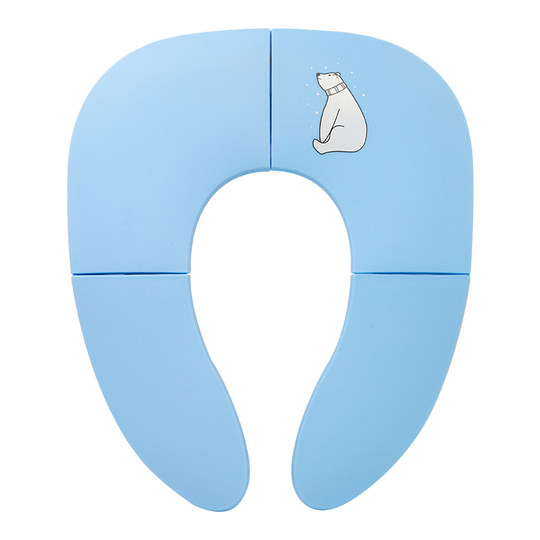 Folding toilet seat for children traveling at home