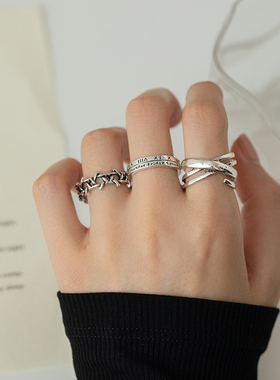 复古素圈戒指女2023年新款潮高级