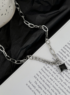 黑色不规则项链女甜酷高级设计感