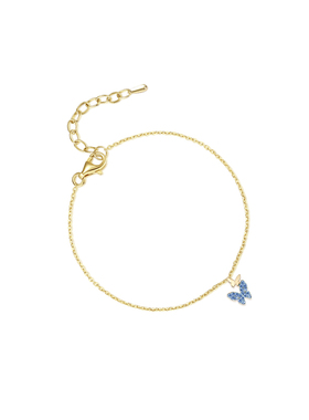 蓝色蝴蝶吊坠手链女小众