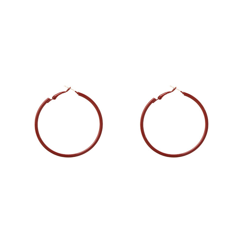 复古安可拉红色圈圈耳环女时尚百搭气质耳钉耳扣简约新款爆款耳饰,淘宝优惠券,粉丝福利购,淘宝优惠卷