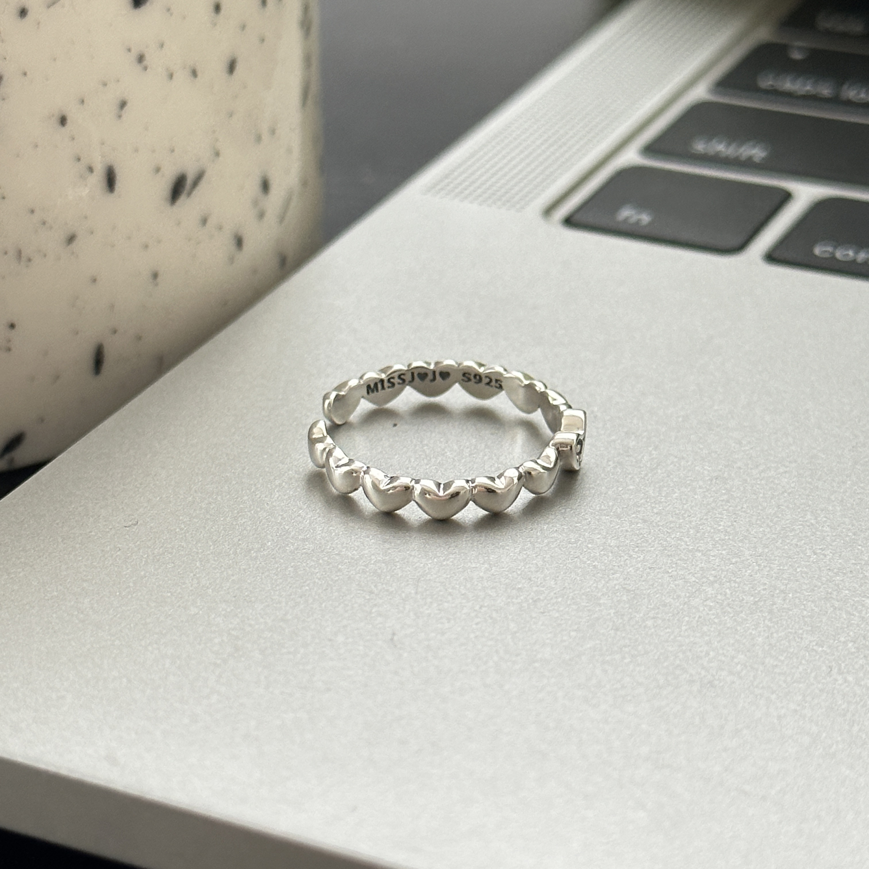 Full circle of love S925 sterling silver zircon ring