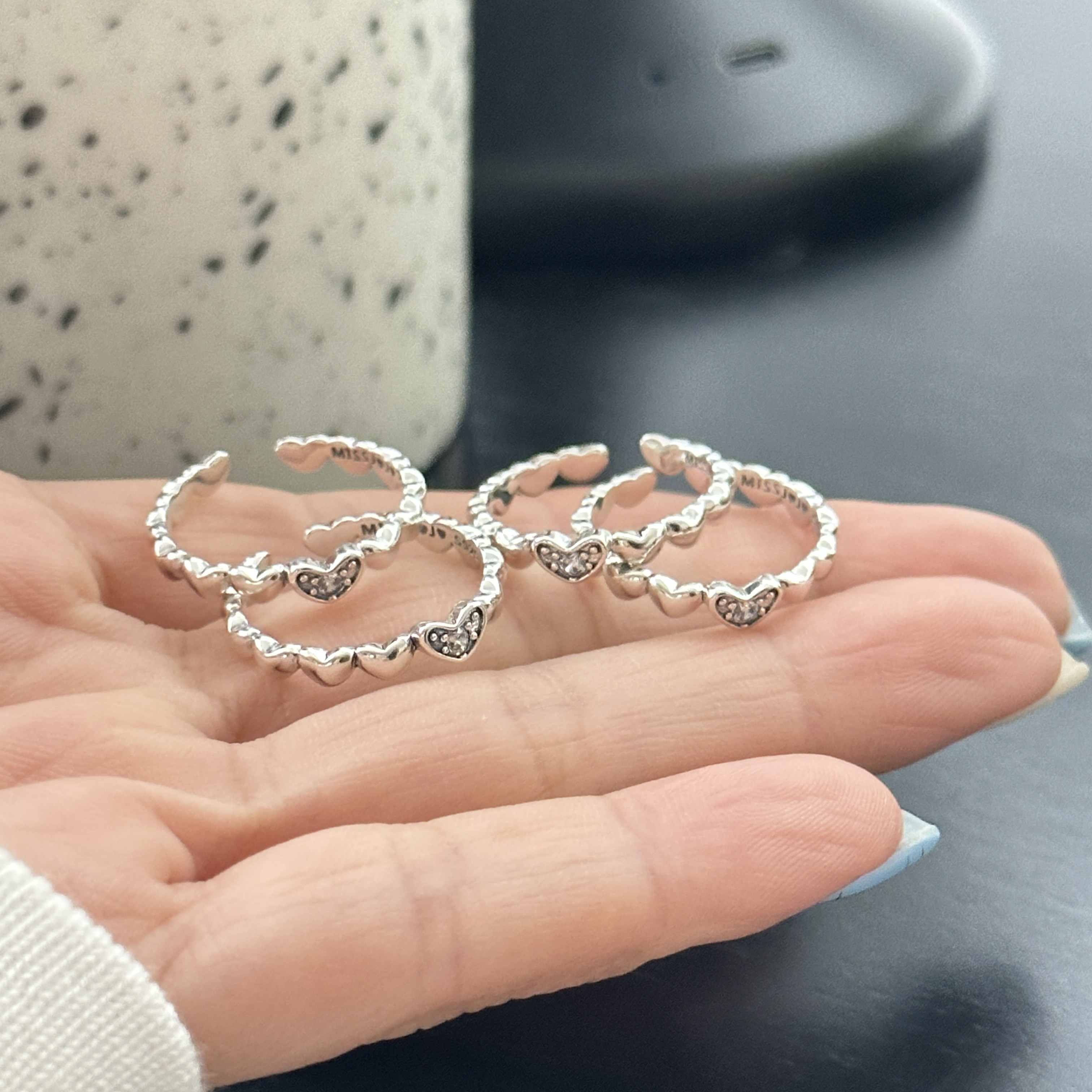 Full circle of love S925 sterling silver zircon ring