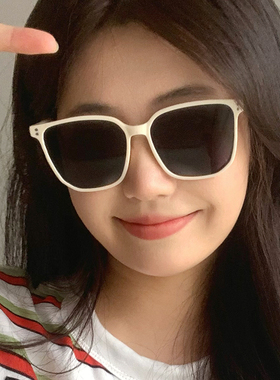 gm白框白色墨镜女高级感ins防晒