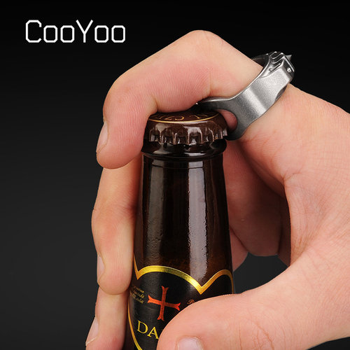 CooYoo 冷环/冷环plus防身戒指 钛合金指环EDC氚管发光防卫破窗器 - 图0