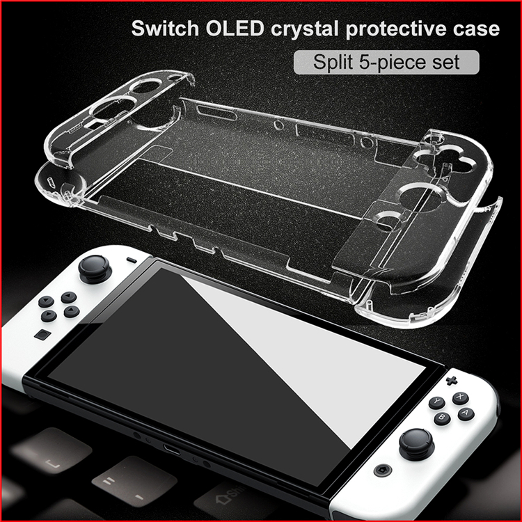 任天堂switch oled主机水晶壳 NS保护壳 透明分体式硬壳配件 - 图1