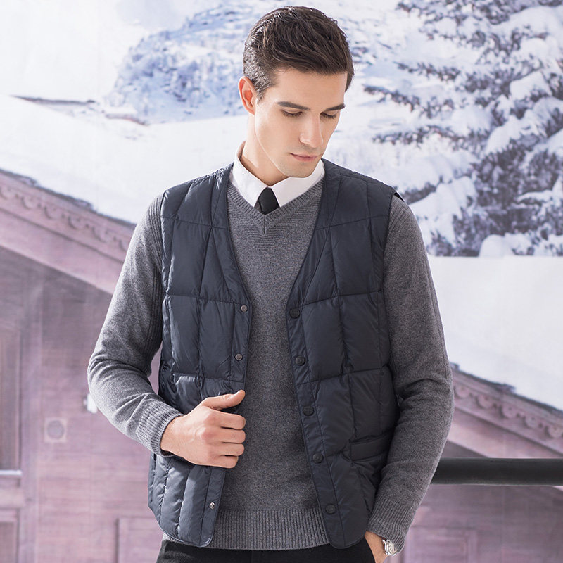 鸭鸭2020中老年冬季新款羽绒马甲 鸭鸭男装背心/马甲