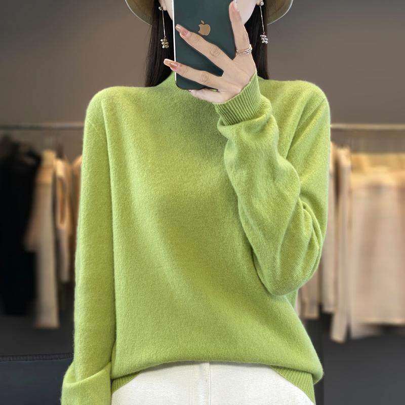 一线撤柜秋冬女新款纯色羊毛简约百搭修身内搭打底半高领针织衫,淘宝优惠券,粉丝福利购,淘宝优惠卷