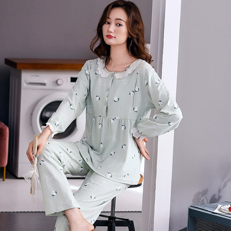 月子服春秋纯棉产后怀孕期月子睡衣 媛靡哺乳衣/月子服