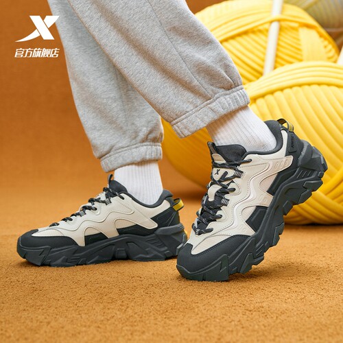 特步男鞋赤壁5.0休闲老爹鞋2026春季新款网面运动鞋975419320008 - 图0