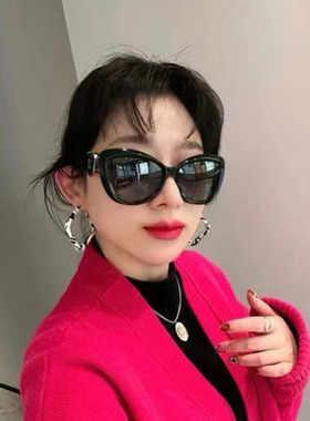 猫眼双C大logo爱心翻盖镜面墨镜