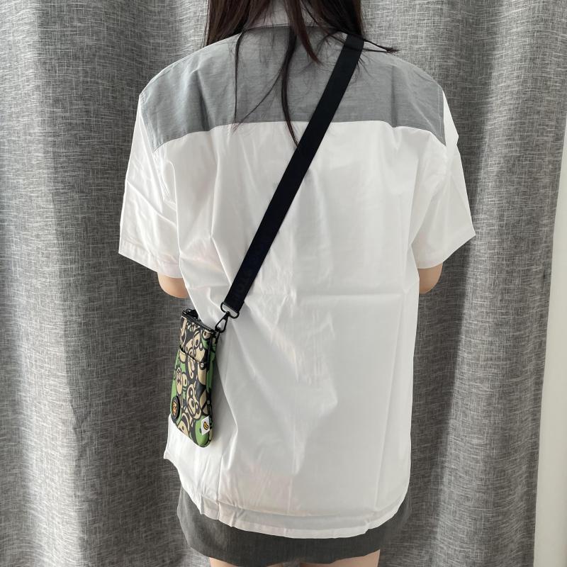 现货 BAPE RELAXED STRETCH S/S SHIRT 猿人头 短袖衬衫 宽松版型 - 图1