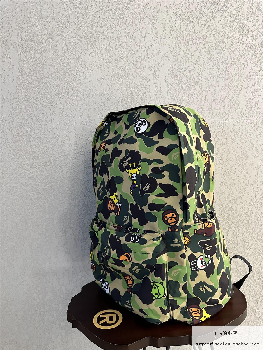 现货 BAPE BABY MILO 卡通可爱小猴子动物园 休闲 双肩包书包背包 - 图1