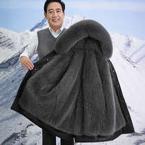 Middle Aged Mens Clothing Winter Coat Seniors Father Dad Papiao Pikga Floss Integrated East Cotton Coat Lord