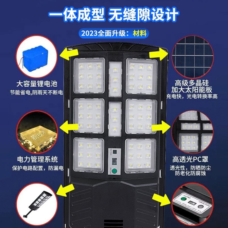 太阳能庭院户外灯超亮室外三面广角发光家用超亮照明一体化路灯 - 图1