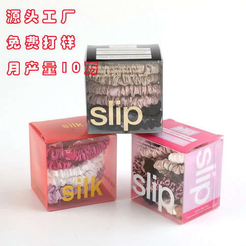 Slip真丝发圈气质大肠发圈褶皱100%桑蚕丝高级感简约发饰 - 图0