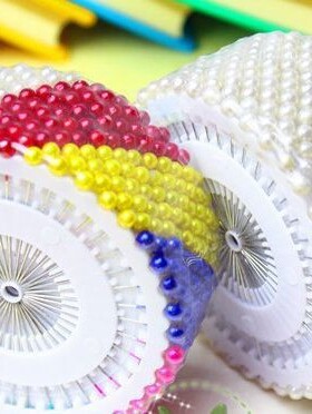 手工DIY制作工具白色定位针中国结配件 彩色珠针大头针