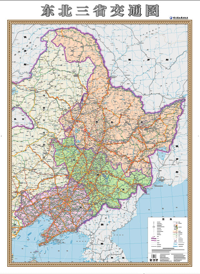 2022东北三省交通图中国分省系列挂图1.4米x1米区域交通行政区划交通信息旅游景点图自驾线路 覆膜挂杆地图吉林辽宁黑龙江交通地图 - 图1