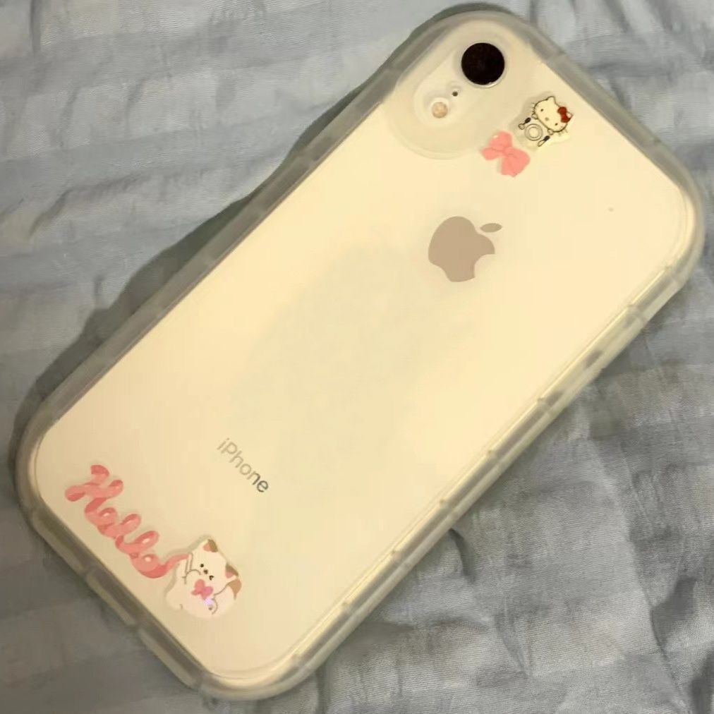 ins小众卡通KT猫适用于14/13Pro Max苹果12pro手机壳XS MAX硅胶7/8plus网红女款iPhoneX新款XR防摔11mini情侣 - 图1