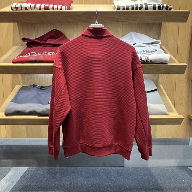 Li Ning 26 spring and winter new men's and women's anti-Wu BADFIVE stand-collar half-zip loose pullover sweatshirt AWDW033