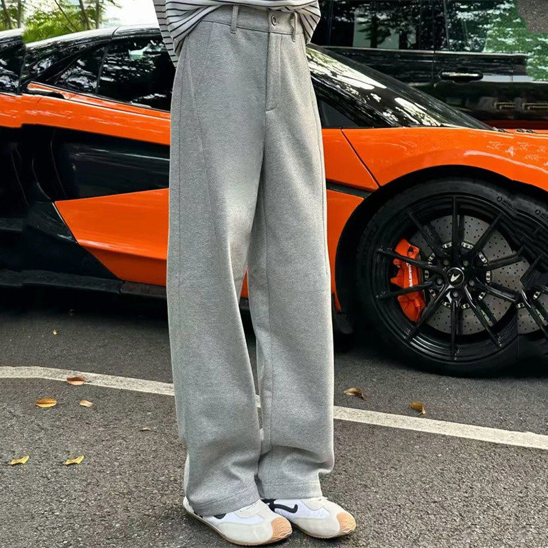 商场同款女装2025秋冬新款加厚直筒裤植绒高腰简约窄版休闲裤女