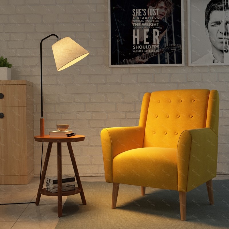 实木客厅卧室床头灯创意北欧ins遥控茶几落地台灯奶油风落地灯