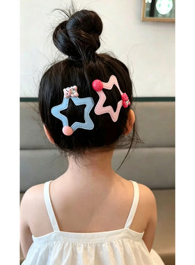 可爱小熊掰掰夹五角星发卡