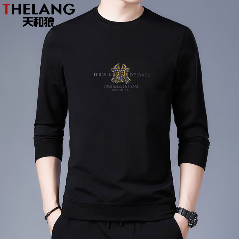 秋冬新款长袖t恤男士中青年服卫衣 天和狼T恤
