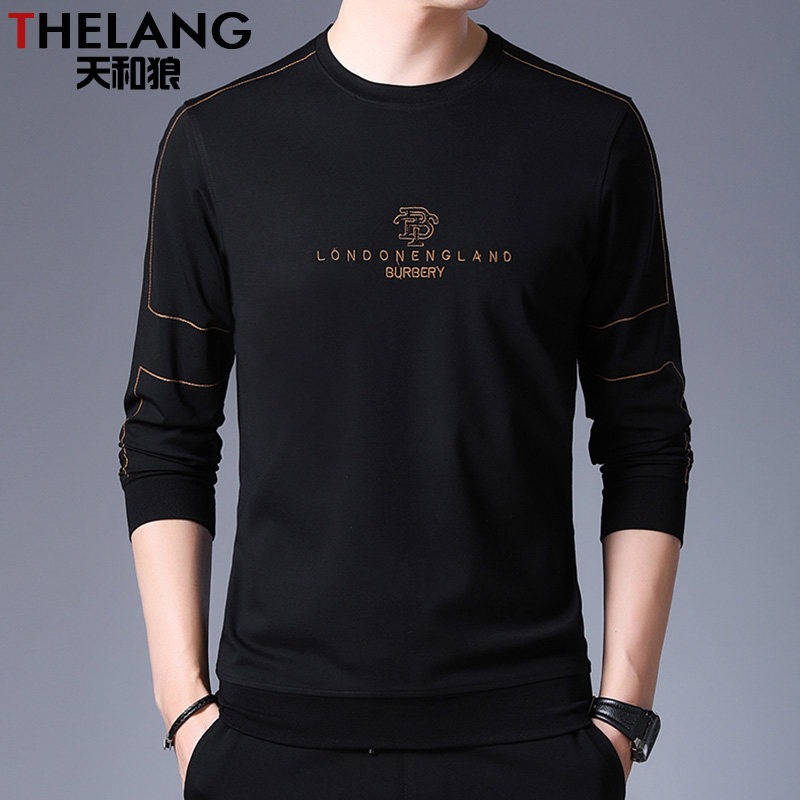 秋冬新款长袖t恤男士中青年服卫衣 天和狼T恤