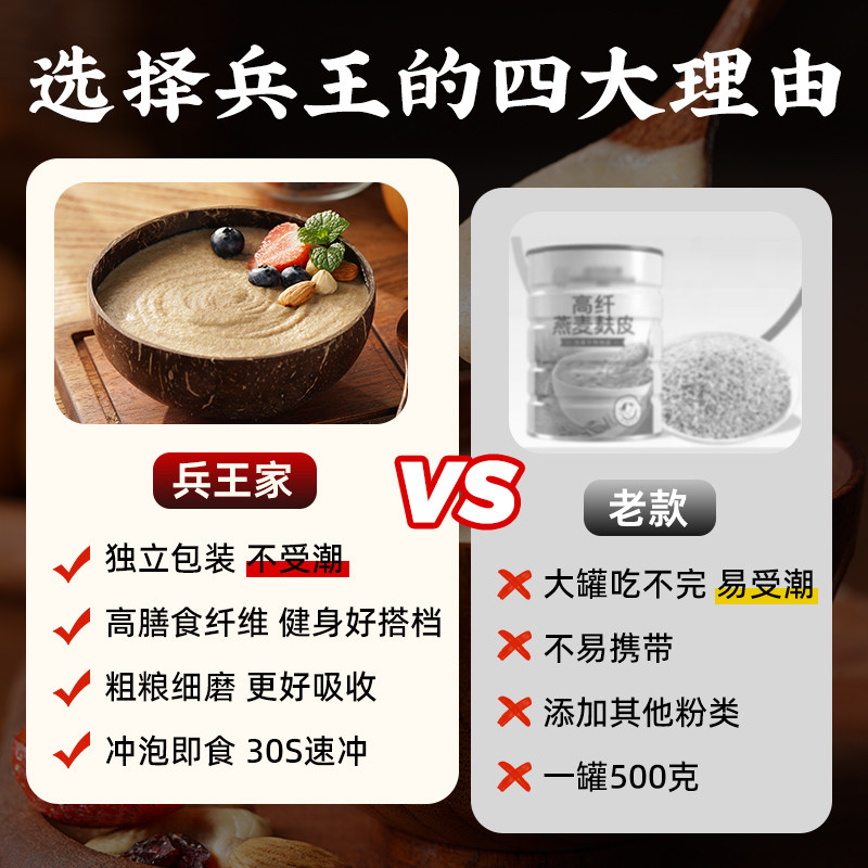 纯燕麦麸皮粉减专用低无蔗糖肥脂早餐小包装高膳食纤维官方正品,淘宝优惠券,粉丝福利购,淘宝优惠卷