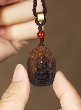 沉香木雕度母芽庄吊坠