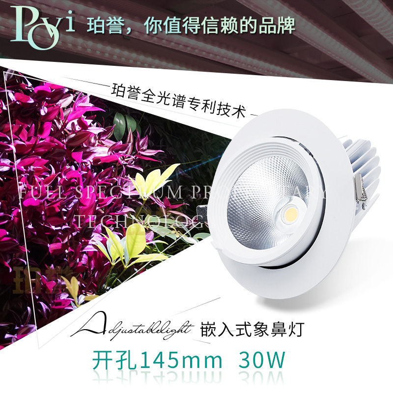 珀誉植物生长灯 室内轨道灯LED全光谱绿植墙射灯花卉可变焦补光灯 - 图1