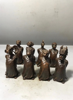 仿古十二生肖茶席茶台实心摆件香插茶道高端装饰摆放老铜器收藏