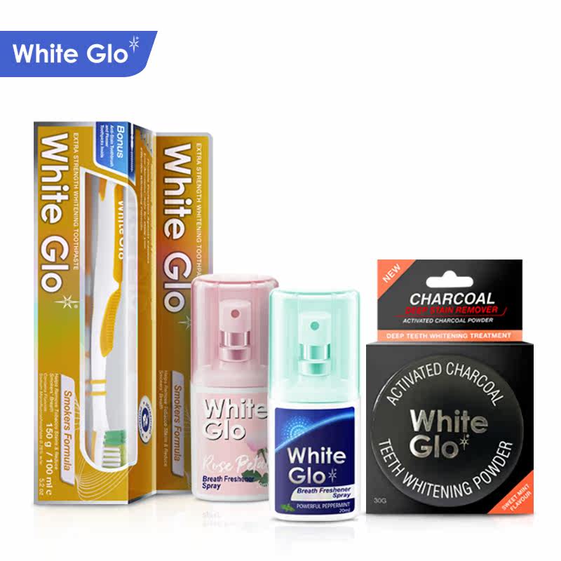 澳洲whiteglo惠宝去烟渍烟味清新剂 whiteglo口腔护理套装