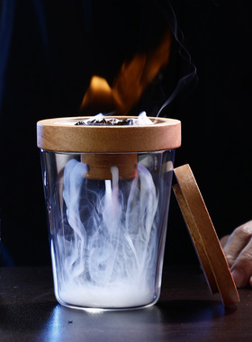 木制鸡尾酒烟熏器木质烟熏器调酒鸡尾酒烟熏套装威士忌烟熏器套装