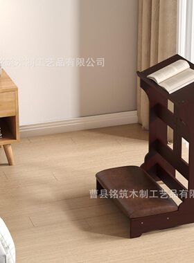 现货新款木制祈祷长椅跪下祈祷桌教堂跪坐立凳加垫祈祷椅架凳