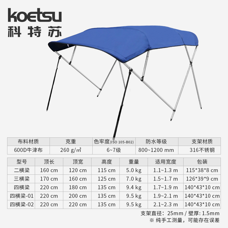 船用遮阳蓬 游艇快艇路亚艇 铝合金船玻璃钢船冲锋舟高速艇遮雨棚 - 图3