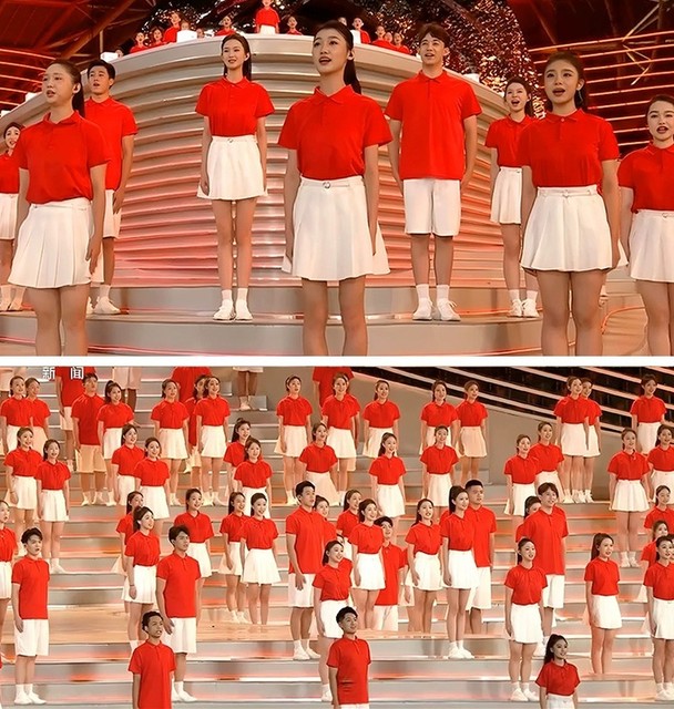 Nylon Red Beautiful Chorus Group Uniforms and Cheerleading Uniforms