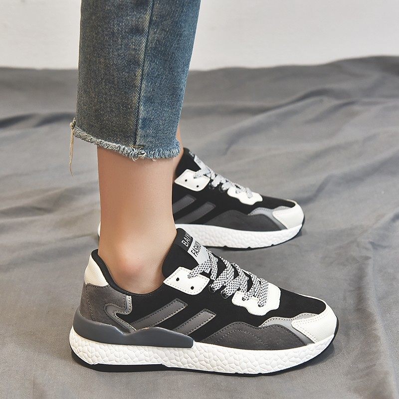 ins黑色运动鞋女韩版ulzzang原宿百搭潮2025春秋新款老爹跑步单鞋,淘宝优惠券,粉丝福利购,淘宝优惠卷