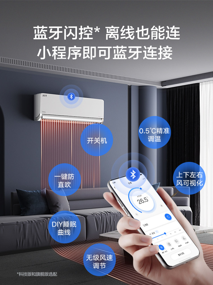 【180度送风】美的1.5匹一级空调 美的美翼空调