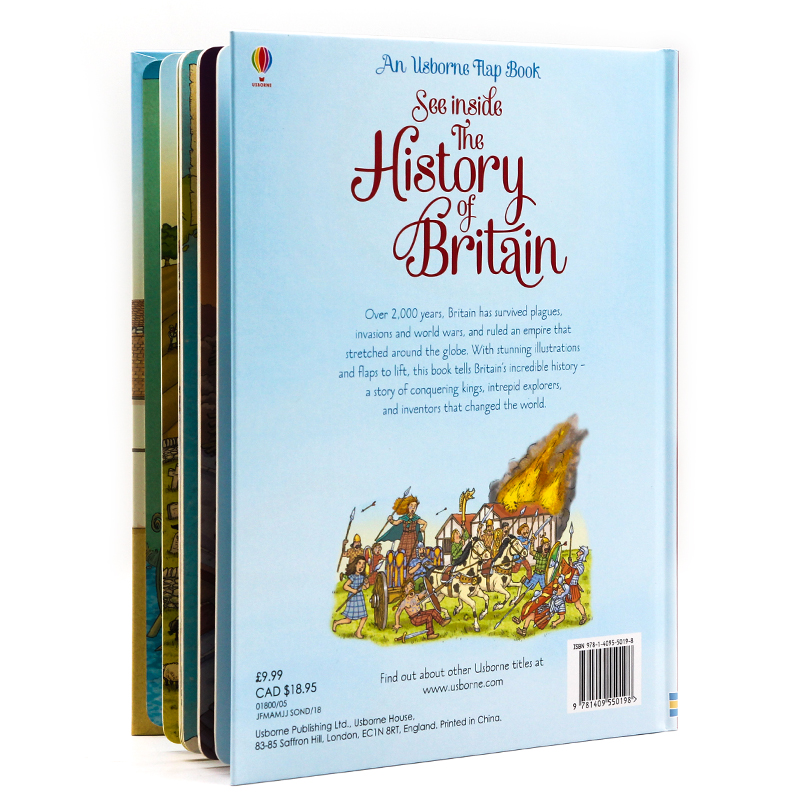 Usborne看里面系列 英国历史 See Inside History of Britain科普立体机关翻翻书 儿童启蒙早教认知 科普读物纸板书 含60个小机关 - 图0