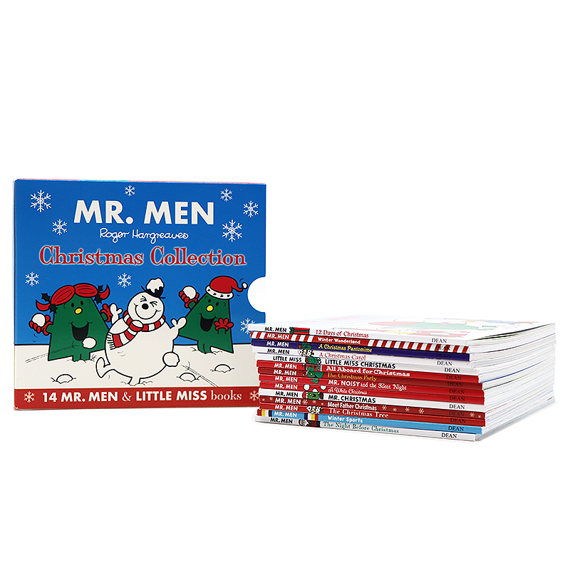 奇先生妙小姐圣诞节14册礼盒装英文原版绘本 Mr Men Little Miss Christmas and Adventure Collections少儿英语启蒙图画故事书-图0